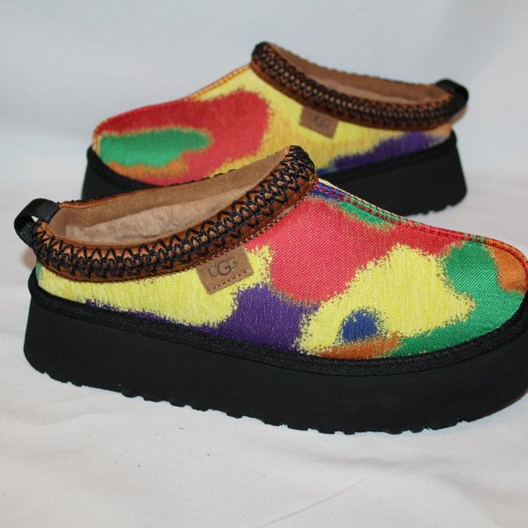 NIB UGG TAZZ PRIDEPOP PLATFORM SHEARLING LINED SLIPPERS - Picture 2 of 8